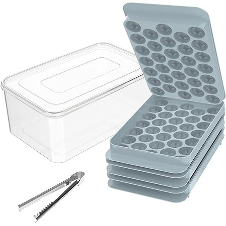 DZHJKIO Round Ice Cube Trays for Freezer with Cover & Bin, 3 Packs 1In Small Circle Ice Ball Make... | Amazon (US)