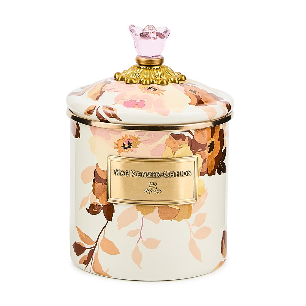 Wild Rose White Small Canister | MacKenzie-Childs
