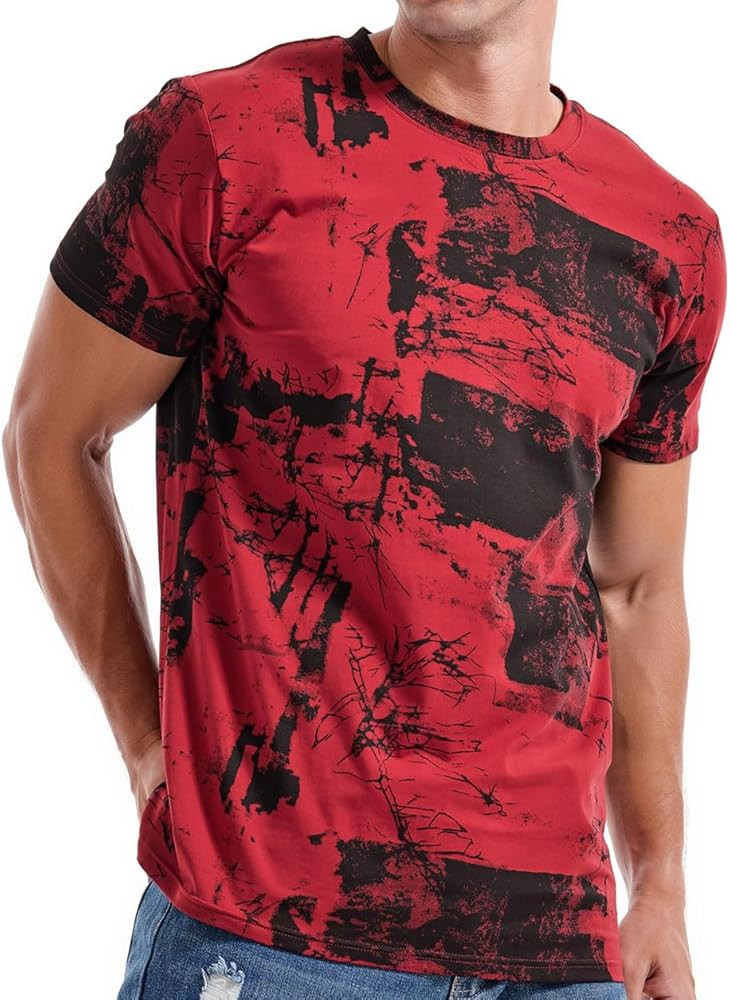 KLIEGOU Mens Hipster Hiphop Tees - Fashion Print T-Shirts | Amazon (US)