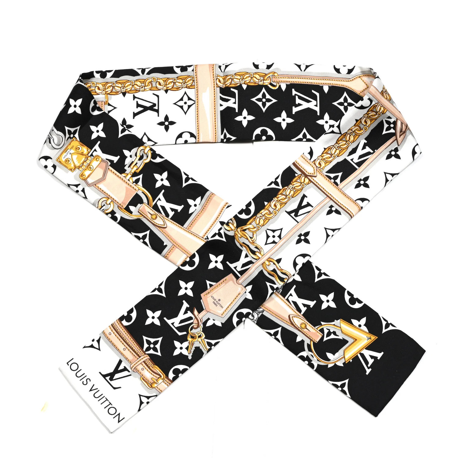 Silk Monogram Confidential Bandeau Black | FASHIONPHILE (US)