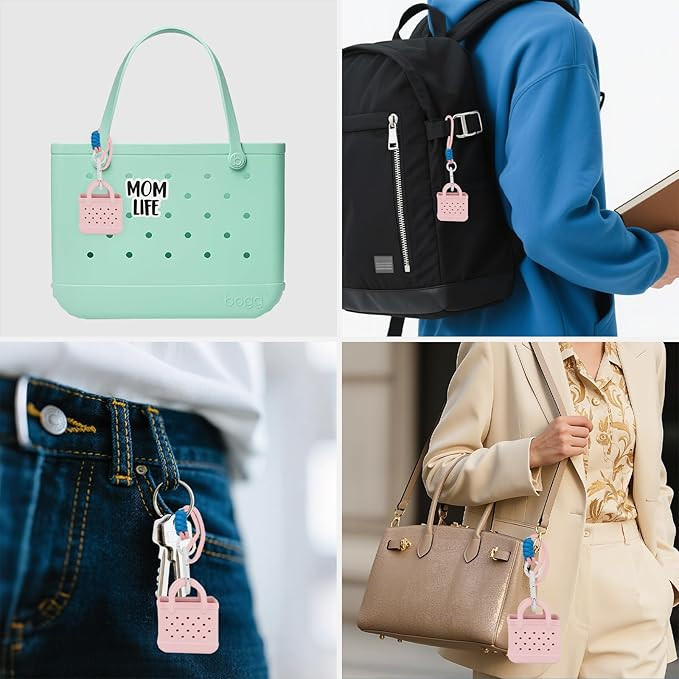 Mini EVA Bag Charms for Bogg Bag – Small Open-Top Pouch with Paracord Carabiner & “Mom Life... | Amazon (US)
