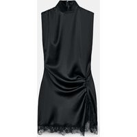 Zara - Satin Lace Dress - Black - S - Woman | Zara UK