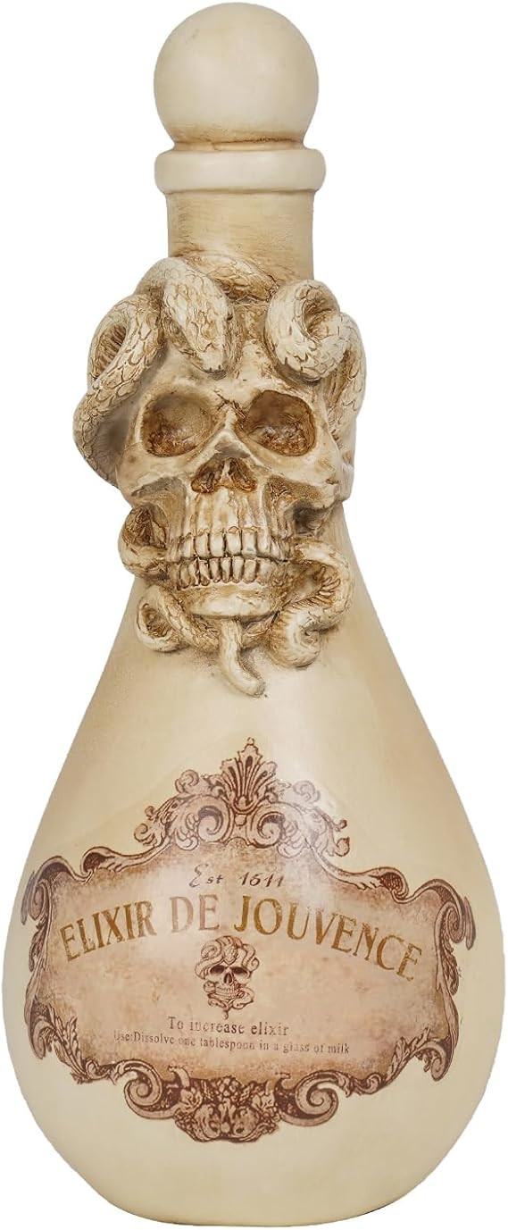 Braxio Halloween Decorations Indoor Potion Bottles - White Skull Décor with Snake Halloween Deco... | Amazon (US)