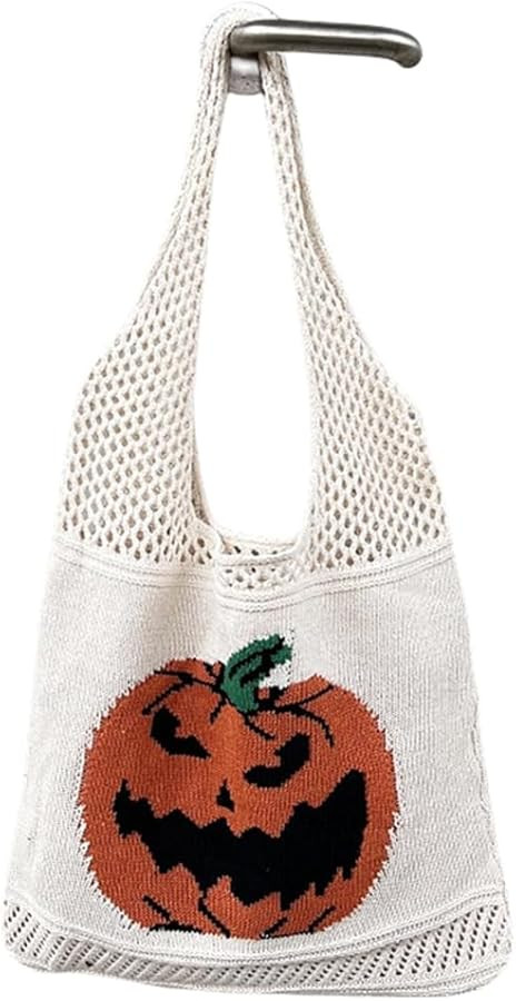 Cute Crochet Tote Bag Mesh Beach Bag Fairycore Hobo Bag Y2k Purse for Women Girls | Amazon (US)