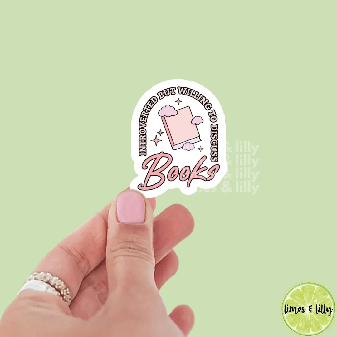 Introverted but Willing to Discuss Books Vinyl Sticker | Girly | Water Bottle Sticker | Bookish S... | Etsy (US)