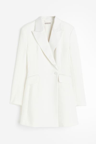Fitted Jacket Dress - White - Ladies | H&M US | H&M (US + CA)