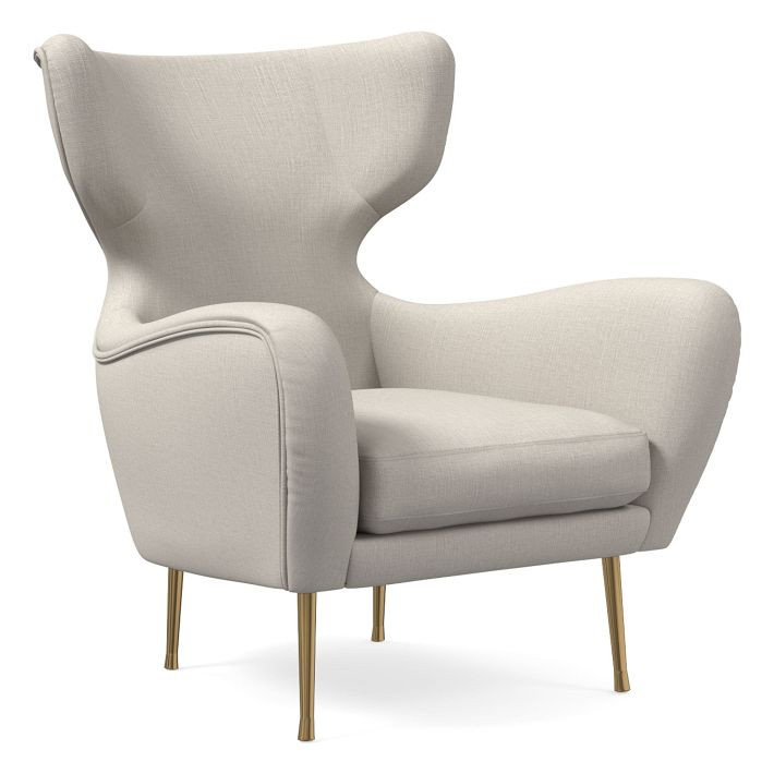Lucia Wing Chair - Metal Legs | West Elm (US)