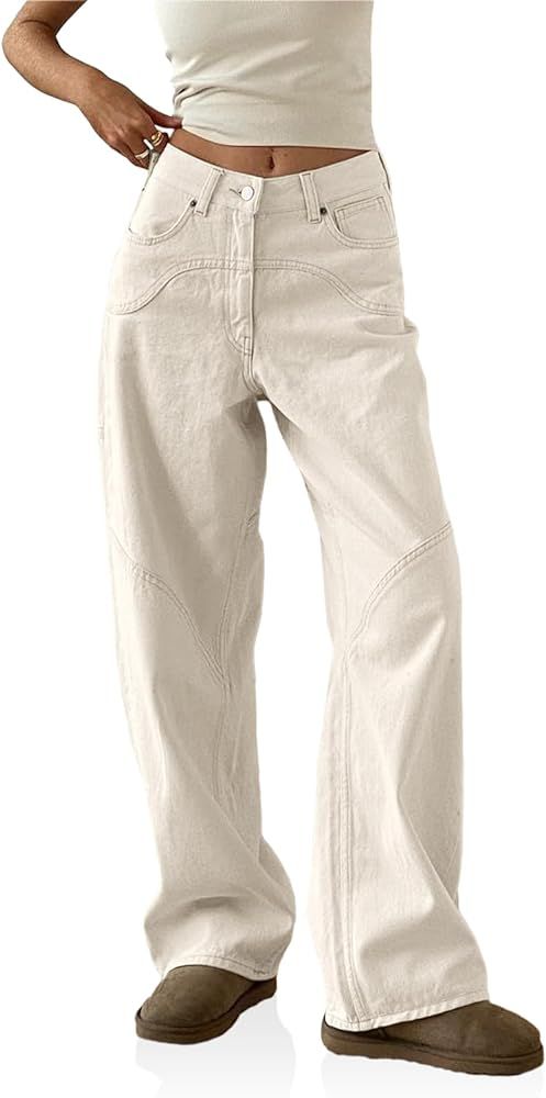 SySea Womens Cargo Pants Baggy High Waisted Wide Leg Trendy Casual Utility Pants | Amazon (US)