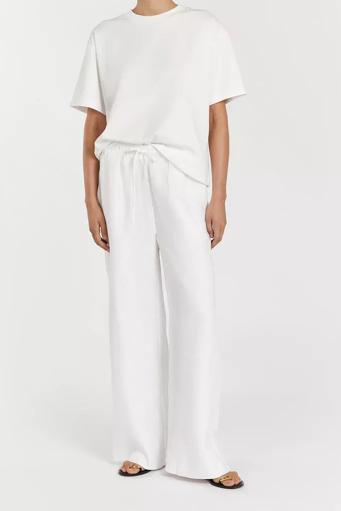 GINA BLACK LINEN ELASTIC WAIST PANT curated on LTK