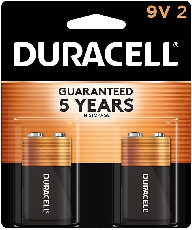 Duracell Coppertop 9V Battery, 2 Count Pack, 9-Volt Battery with Long-lasting Power, All-Purpose ... | Amazon (US)