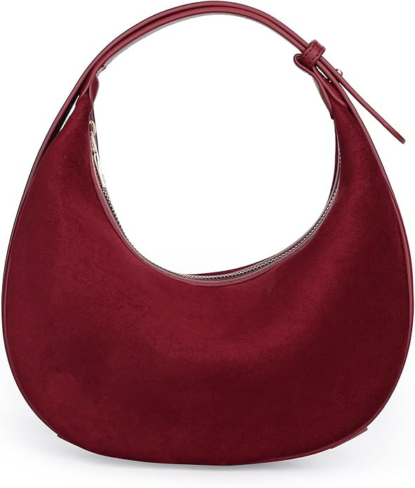Herald Suede Crossbody Bag for Women, Vintage Hobo Handbag Crescent Shoulder Purses with Adjustab... | Amazon (US)