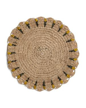 Tulip Hand Woven Raffia Placemat | TJ Maxx