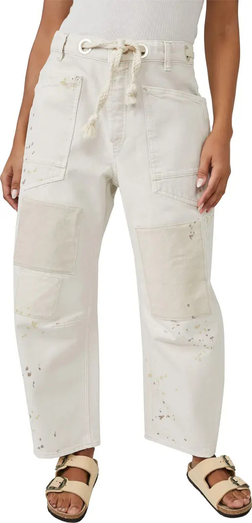 Moxie Paint Fleck Cotton Utility Pants | Nordstrom