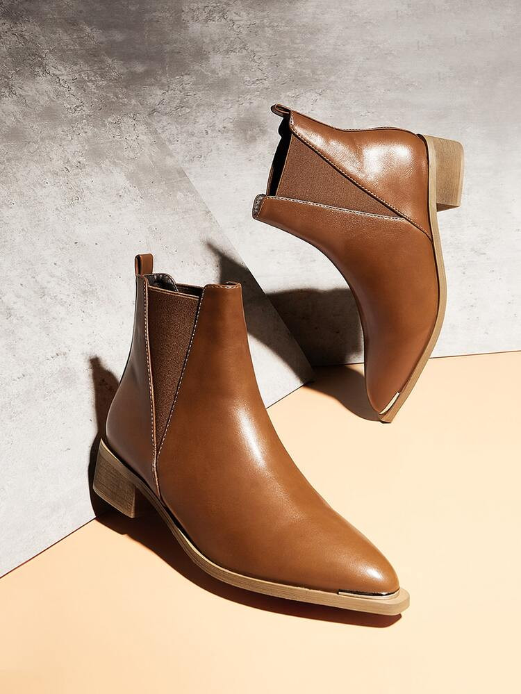 Minimalist Chunky Heeled Chelsea Boots | SHEIN