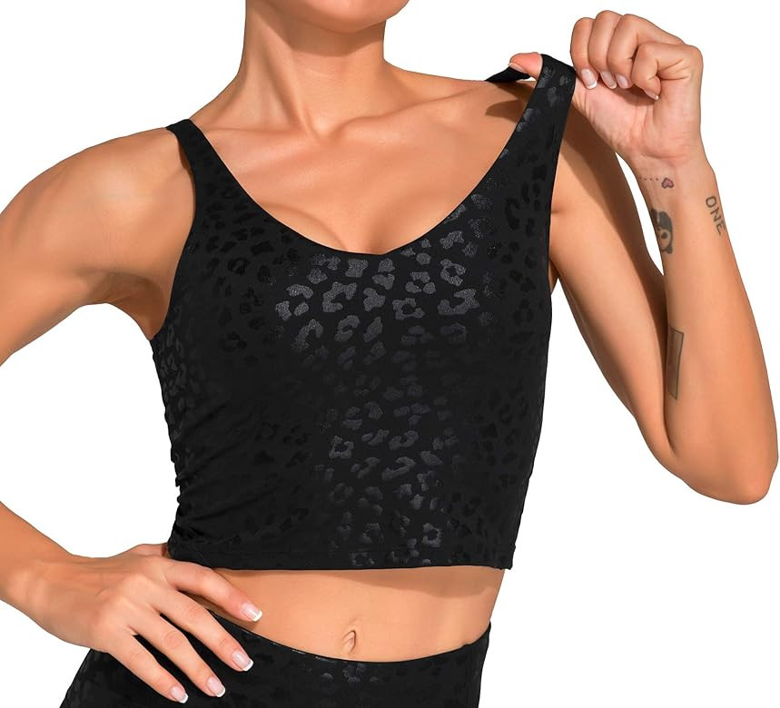 Dragon Fit Sports Bra for Women Longline Padded Bra Yoga Crop Tank Tops Fitness Workout Runni... | Amazon (US)