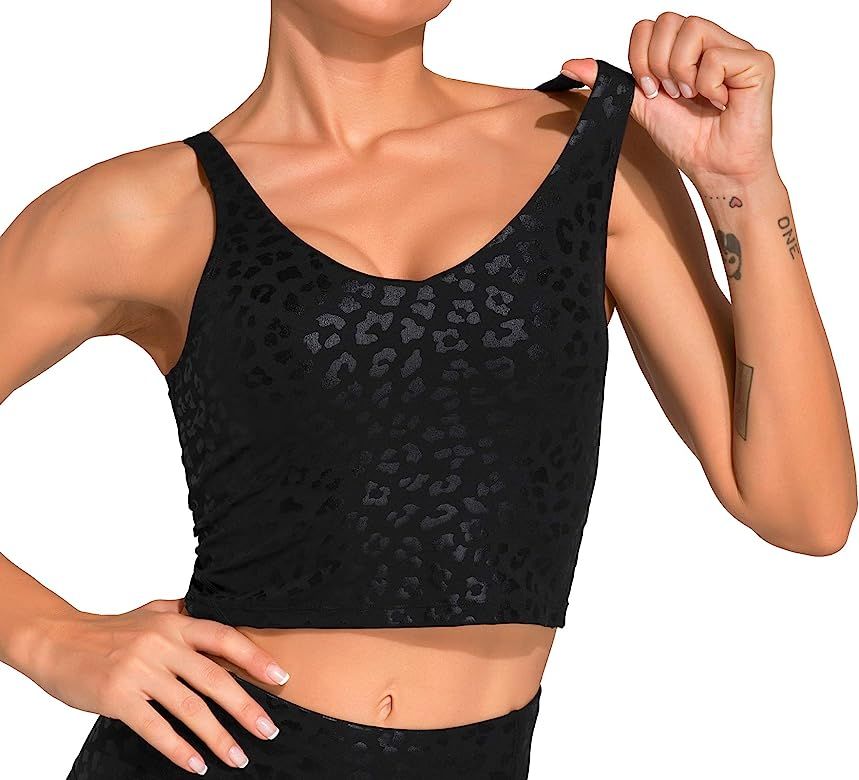 Dragon Fit Sports Bra for Women Longline Padded Bra Yoga Crop Tank Tops Fitness Workout Runni... | Amazon (US)