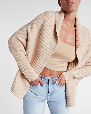 Ribbed Dolman Sleeve Cardigan | Express