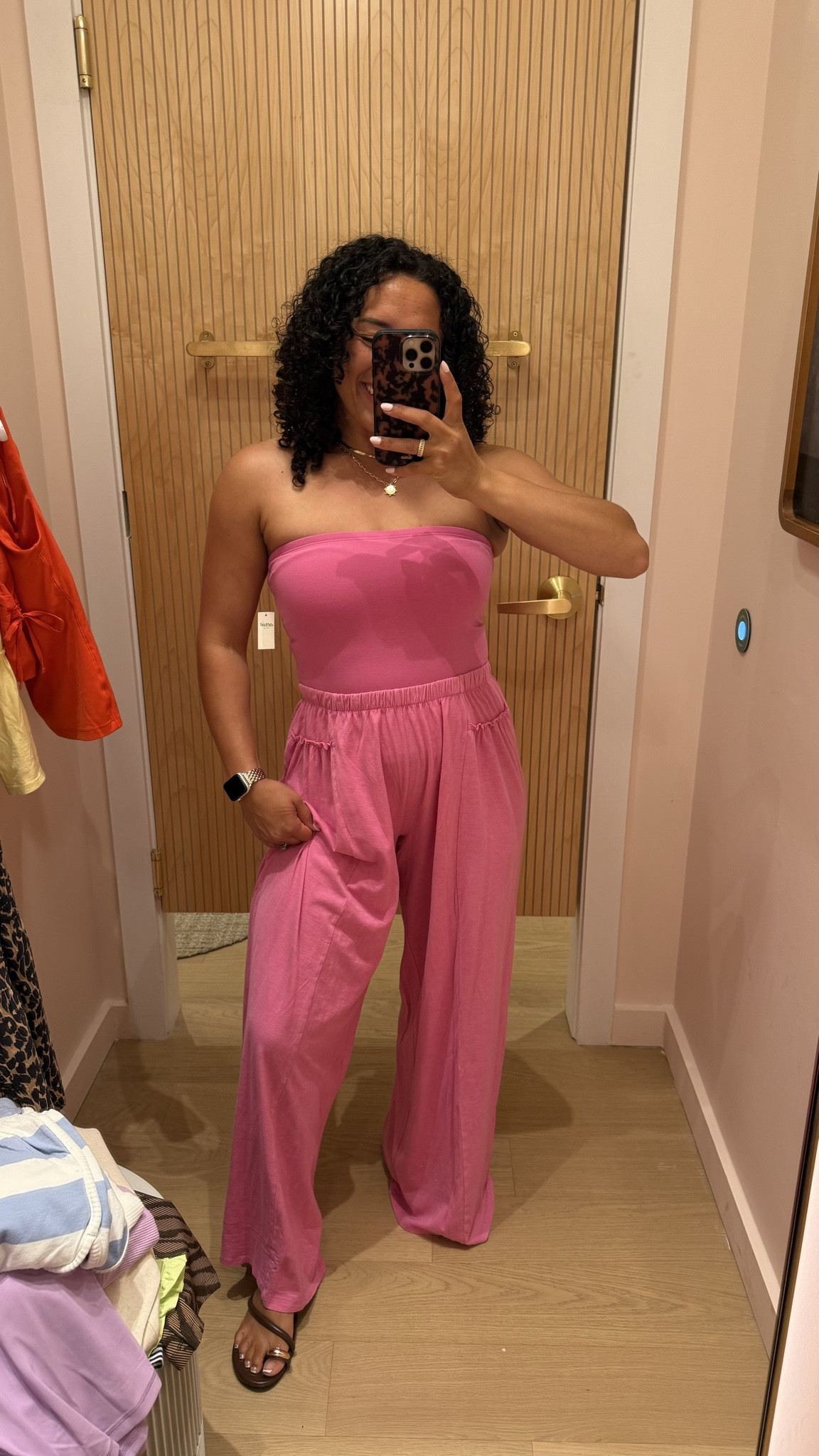 Wearing medium in these aerie pant and tube top #aerie #aeriereal 

#LTKgrwm #LTKootd #LTKdayinmylife