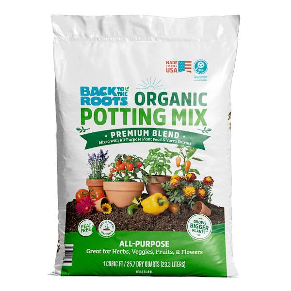 Back To Roots Premium Blend Organic Potting Mix At Home, Brown | At Home
