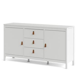 Madrid White Sideboard with 2-Doors and 3-Drawers | The Home Depot