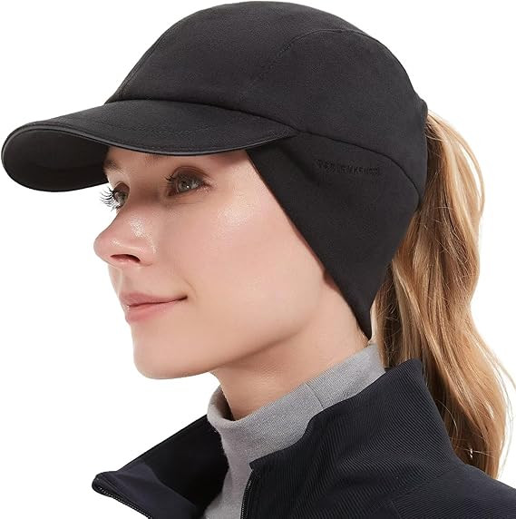 GADIEMKENSD Women's Winter Reflective Fleece Ponytail Hat with Drop Down Ear Warmer | Amazon (US)