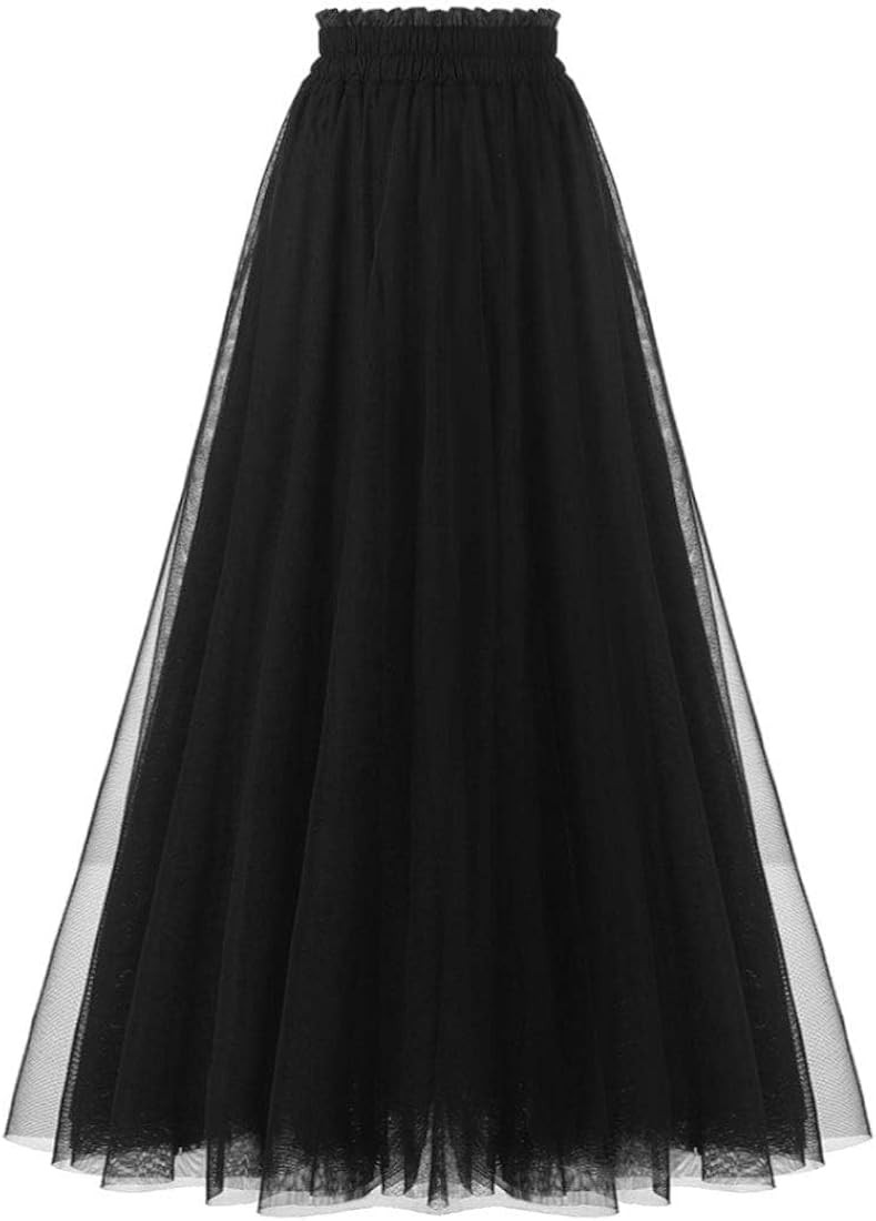OBBUE Women's A Line Tulle Party Evening Tutu Skirts Tea Length | Amazon (US)