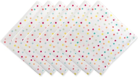 DII Polka Dot Party Print Tabletop Collection Reusable & Machine Washable, Napkin Set, 20x20, Mul... | Amazon (US)