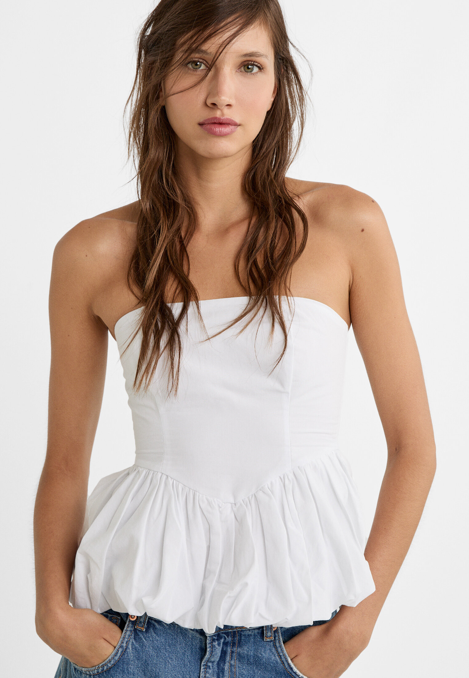 Top Ballon Popelin - Mode für Damen | Stradivarius Deutschland | Stradivarius DE