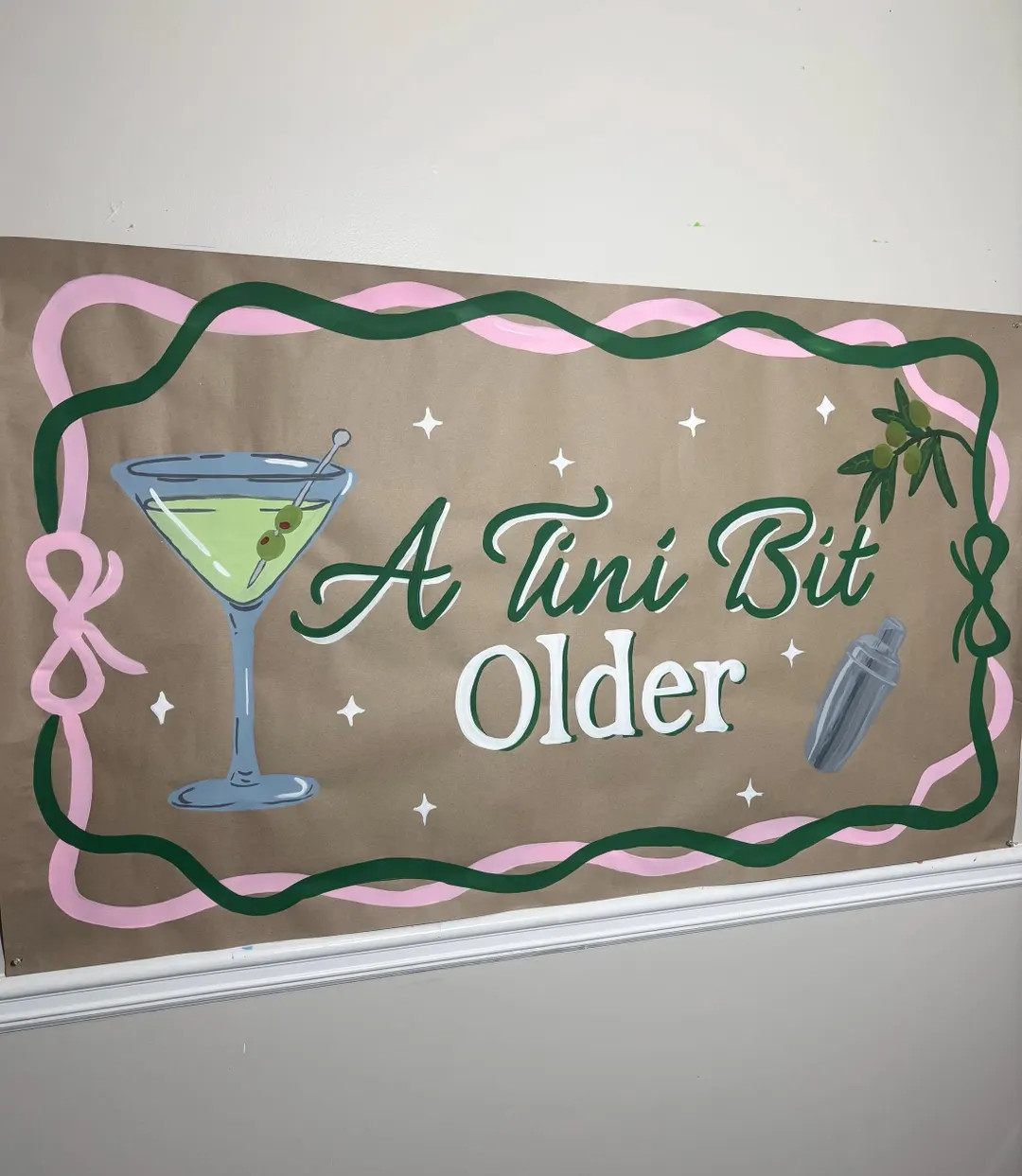 A Tini Bit Older Birthday Banner | Martini Theme Party Sign | Milestone Birthday Décor | Cocktai... | Etsy (US)