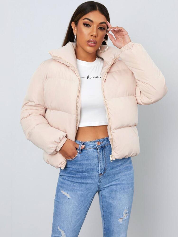 SHEIN Zipper Up Winter Coat | SHEIN