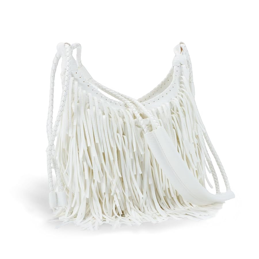 Emprier Vintage Fringe hobo bags for Women Vegan Faux Suede Leather Tassel Crossbody Bag Fringe P... | Amazon (US)