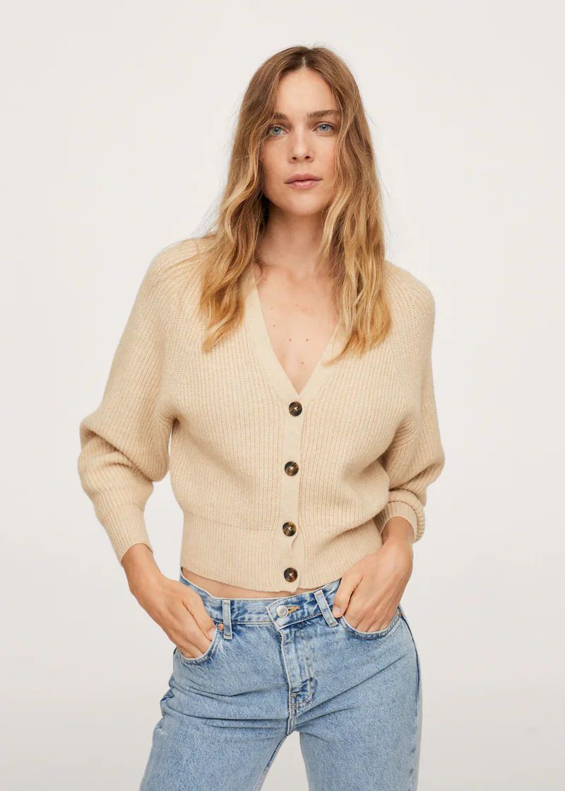 Button knit cardigan | MANGO (US)