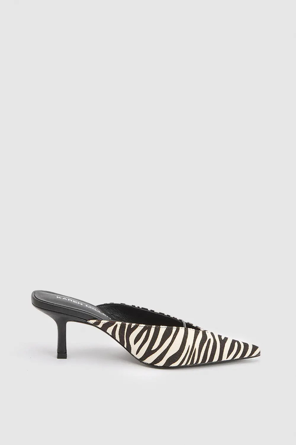 Leather Pony Skin Closed Toe Heeled Mules | Karen Millen