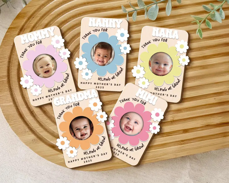 Mothers Day Fridge Photo Magnet, Gift for Grandma, Thank You for Helping Me Grow, Baby Picture Fr... | Etsy (US)