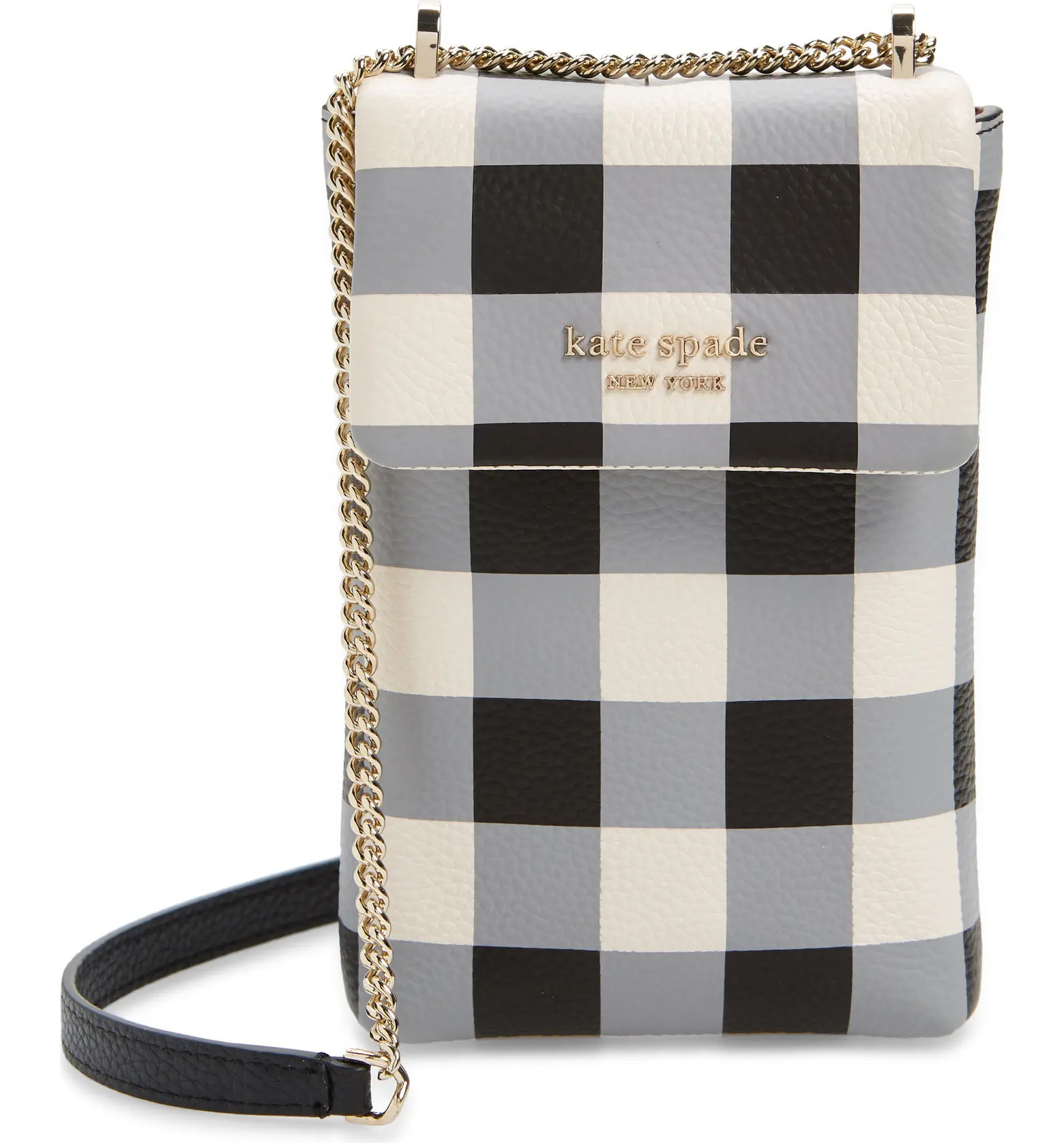 kate spade new york bradley gingham pebbled leather phone crossbody bag | Nordstrom | Nordstrom