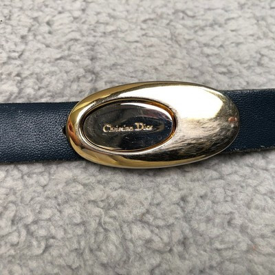CHRISTIAN DIOR Reversible Belt Burgandy & Navy Blue Leather Vintage | eBay US