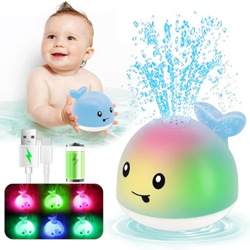 Bath Toys for Babies 6-12 Months - Water Table Accessories Pool Toys for Toddlers 1-3 - Light Up Whale Bath Toy Sprinkler - Bathtub Bathtime Fountain Baby Shower Toy 1st Birthday Girls Boys Gifts | Amazon (US)