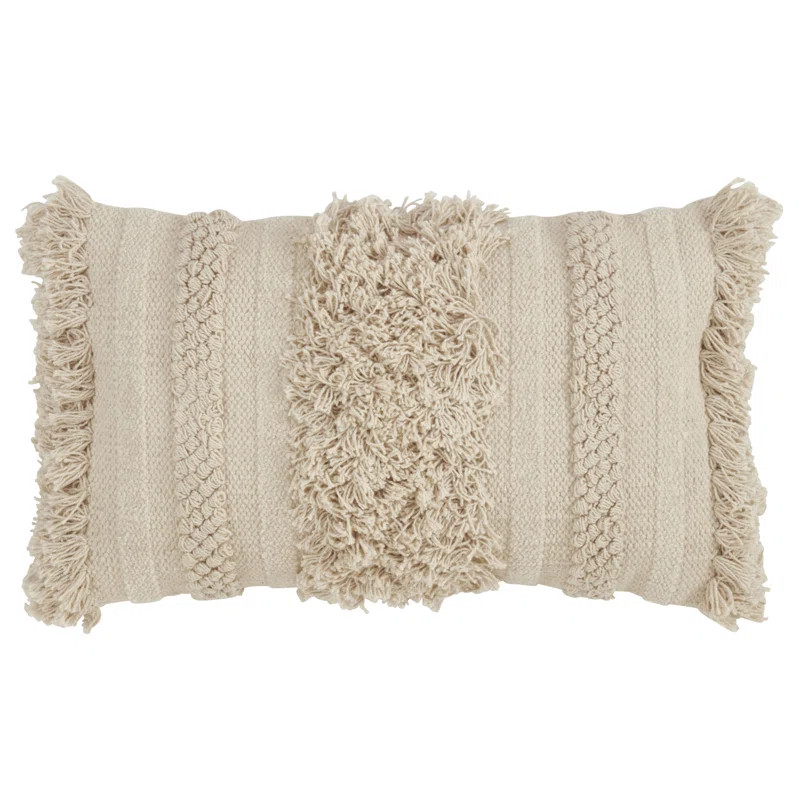 Brianne Cotton Feathers Striped Lumbar Pillow | Wayfair North America