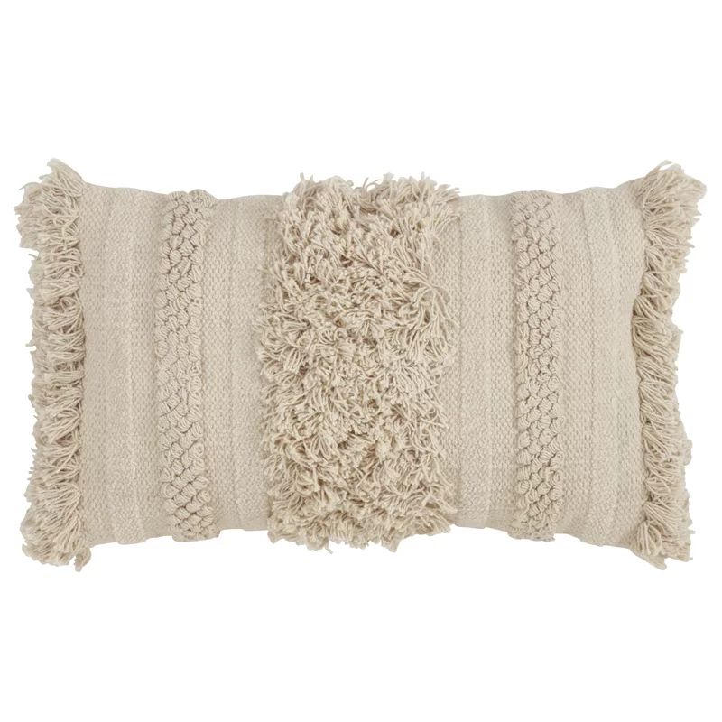 Brianne Cotton Feathers Striped Lumbar Pillow | Wayfair North America