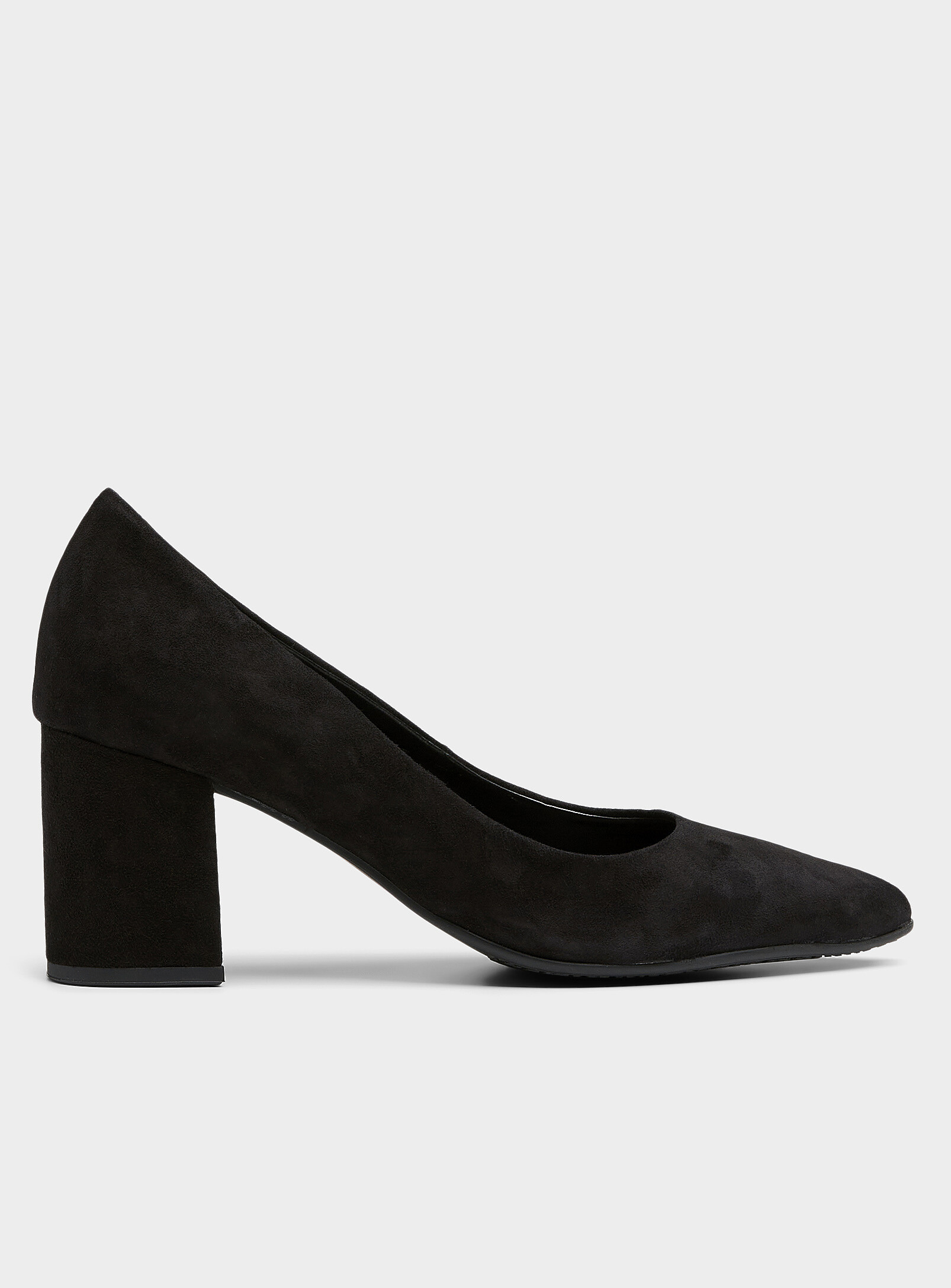 Simons - Block heel suede pumps (Women, Black, 41) | Simons