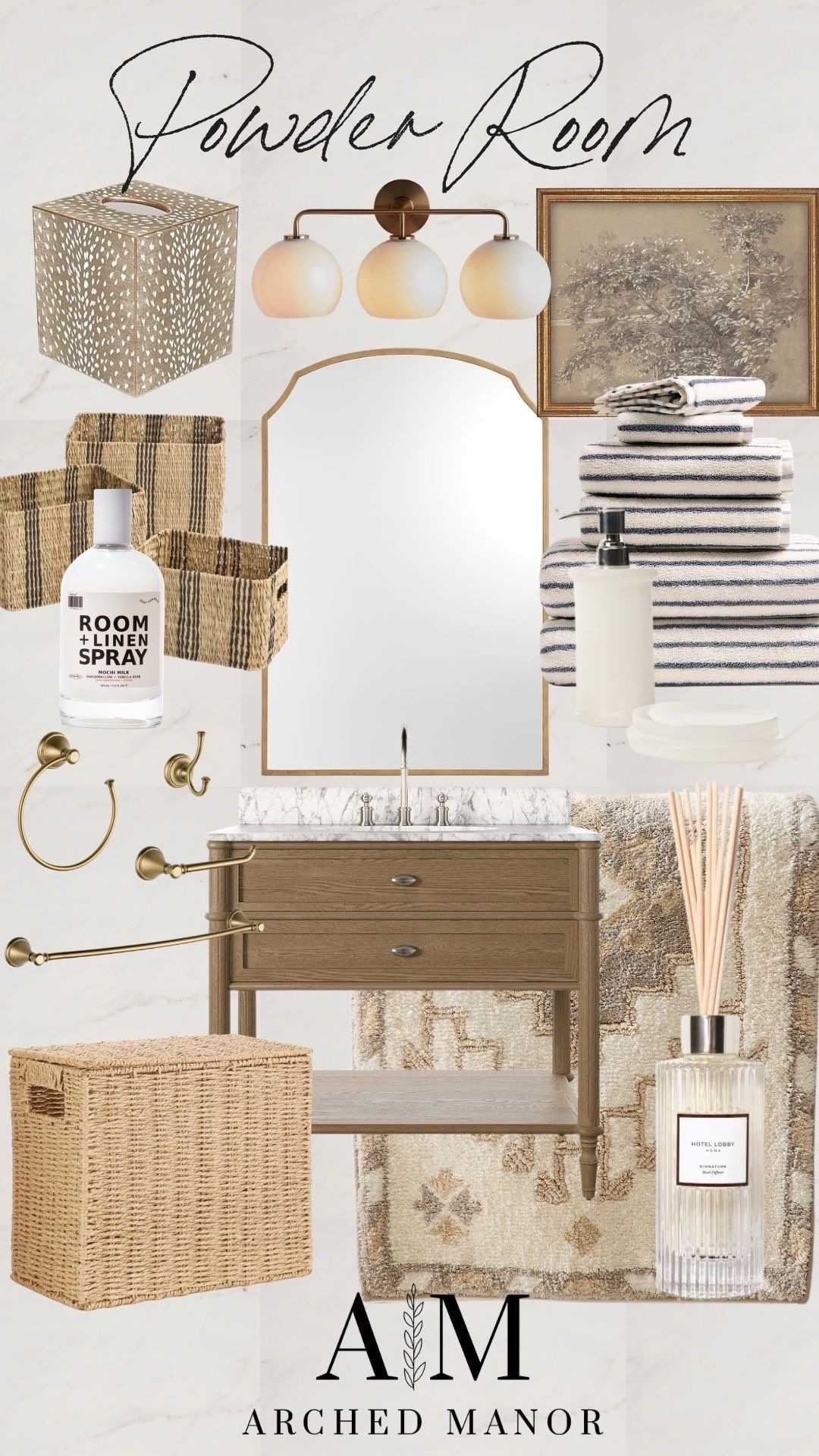 Powder room design but make it warm, neutral, and fresh. I love these striped towels and this room spray is amazing.



#LTKgrwm #LTKSeasonal #LTKHome