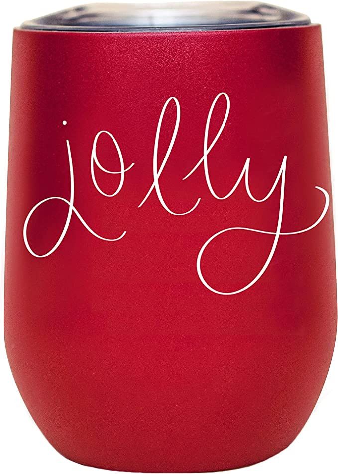 Amazon.com | Sweet Water Decor Jolly Metal Wine Tumbler | 12oz Stainless Steel Insulated Stemless... | Amazon (US)