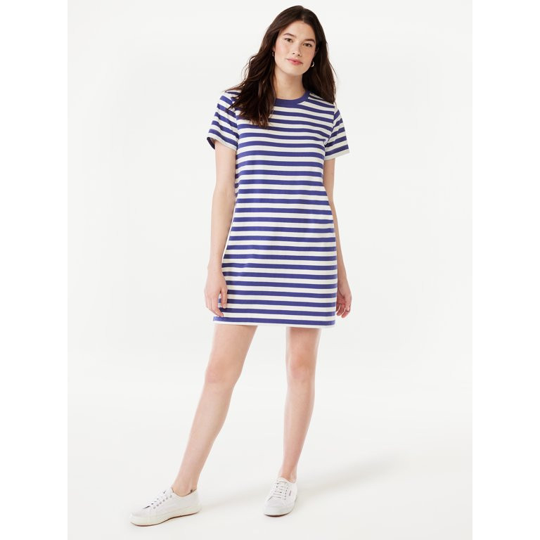 Free Assembly Women's Mini T-Shirt Dress with Short Sleeves, Sizes XS-XXL | Walmart (US)