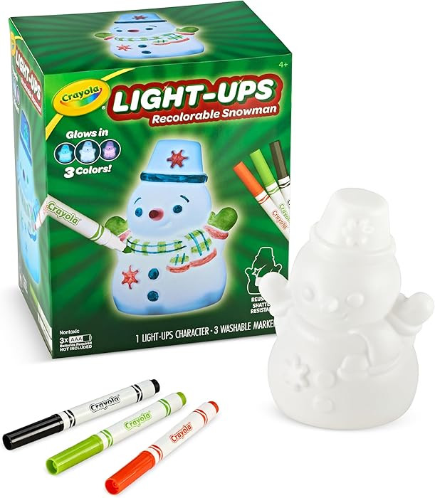 Crayola Light-Ups - Snowman, Light Up Snowman Toy, Christmas Gift for Grandkids & Kids, Reusable ... | Amazon (US)