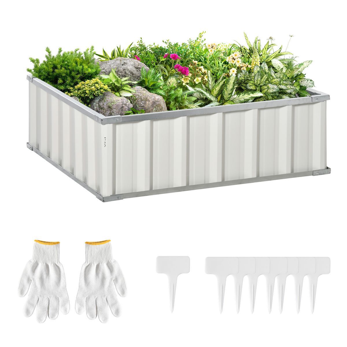 Outsunny 3x3ft Galvanized Raised Garden Bed, Metal Planter for Outdoor Plants, No Bottom w/ A Pai... | Target