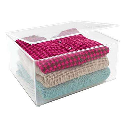 iDesign Plastic Stackable Closet Organizer with Lid, Home Organization Storage Box for Clothes, Toys | Amazon (US)