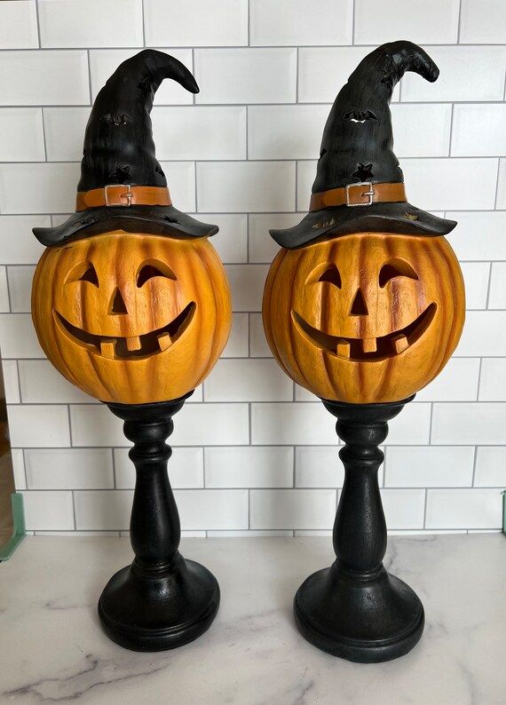 Halloween Pumpkin Pedestal Jack O Lantern Halloween Party - Etsy | Etsy (US)