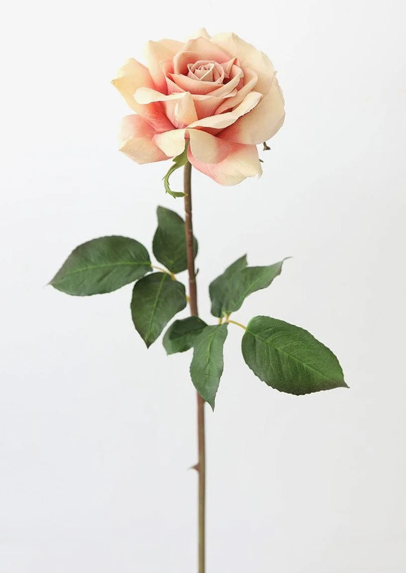 Dusty Peach Mauve Real Touch Dutchess Rose - 20" | Afloral