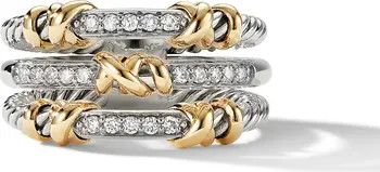 Petite Helena Three Row Ring with 18K Gold and Diamonds | Nordstrom