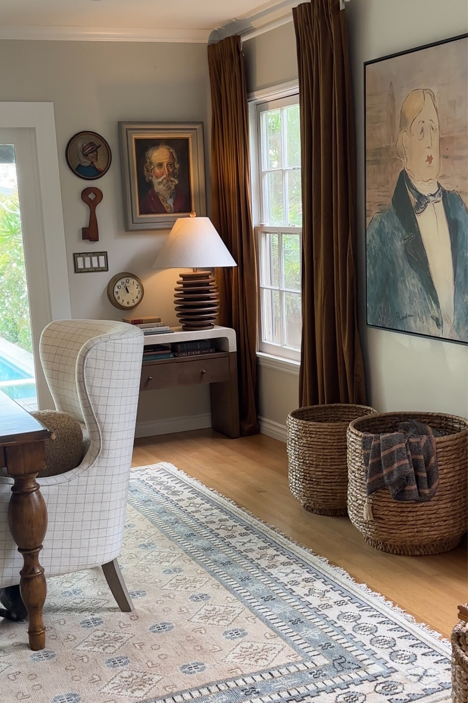 Art, rug, table, wingback chairs, dining chairrs

#LTKHome